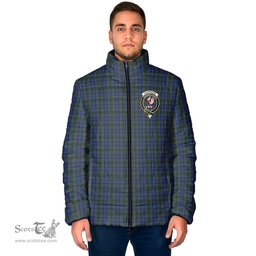 Scottish Cockburn Blue Clan Crest Tartan Padded Jacket with Family Crest - Tartan Plaid Jacket ScotsTee Shop - Tartan Plaid - scotstee.com