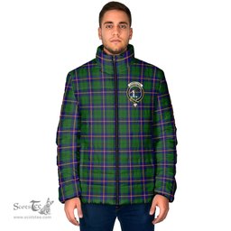 Scottish Carmichael Modern Clan Crest Tartan Padded Jacket with Family Crest - Tartan Plaid Jacket ScotsTee Shop - Tartan Plaid - scotstee.com