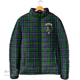 Scottish Carmichael Modern Clan Crest Tartan Padded Jacket with Family Crest - Tartan Plaid Jacket ScotsTee Shop - Tartan Plaid - scotstee.com