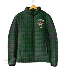 Scottish Elphinstone Clan Crest Tartan Padded Jacket with Family Crest - Tartan Plaid Jacket ScotsTee Shop - Tartan Plaid - scotstee.com