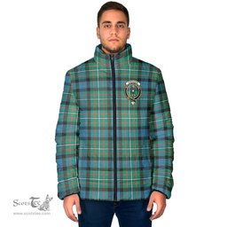 Scottish Ferguson Ancient Clan Crest Tartan Padded Jacket with Family Crest - Tartan Plaid Jacket ScotsTee Shop - Tartan Plaid - scotstee.com