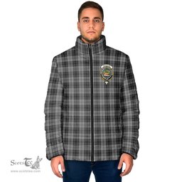 Scottish Douglas Grey Clan Crest Tartan Padded Jacket with Family Crest - Tartan Plaid Jacket ScotsTee Shop - Tartan Plaid - scotstee.com