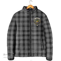 Scottish Douglas Grey Clan Crest Tartan Padded Jacket with Family Crest - Tartan Plaid Jacket ScotsTee Shop - Tartan Plaid - scotstee.com