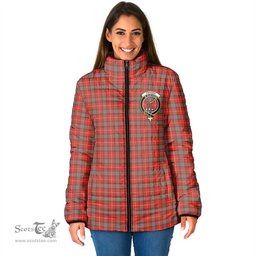 Scottish Fraser Weathered Clan Crest Tartan Padded Jacket with Family Crest - Tartan Plaid Jacket ScotsTee Shop - Tartan Plaid - scotstee.com