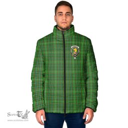 Scottish Forrester or Foster Hunting Clan Crest Tartan Padded Jacket with Family Crest - Tartan Plaid Jacket ScotsTee Shop - Tartan Plaid - scotstee.com