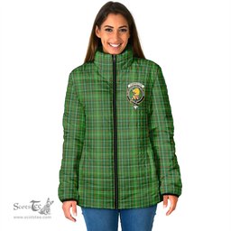 Scottish Forrester or Foster Hunting Clan Crest Tartan Padded Jacket with Family Crest - Tartan Plaid Jacket ScotsTee Shop - Tartan Plaid - scotstee.com