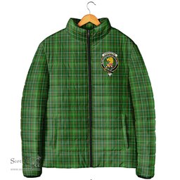 Scottish Forrester or Foster Hunting Clan Crest Tartan Padded Jacket with Family Crest - Tartan Plaid Jacket ScotsTee Shop - Tartan Plaid - scotstee.com