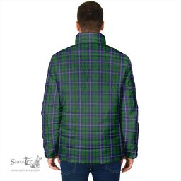 Scottish Douglas Green Clan Crest Tartan Padded Jacket with Family Crest - Tartan Plaid Jacket ScotsTee Shop - Tartan Plaid - scotstee.com