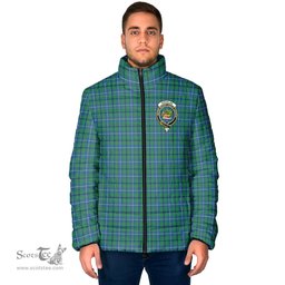Scottish Douglas Ancient Clan Crest Tartan Padded Jacket with Family Crest - Tartan Plaid Jacket ScotsTee Shop - Tartan Plaid - scotstee.com