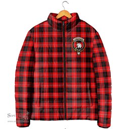 Scottish Cunningham Modern Clan Crest Tartan Padded Jacket with Family Crest - Tartan Plaid Jacket ScotsTee Shop - Tartan Plaid - scotstee.com