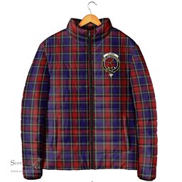 Scottish Clark Red Clan Crest Tartan Padded Jacket with Family Crest - Tartan Plaid Jacket ScotsTee Shop - Tartan Plaid - scotstee.com