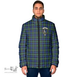 Scottish Fletcher Ancient Clan Crest Tartan Padded Jacket with Family Crest - Tartan Plaid Jacket ScotsTee Shop - Tartan Plaid - scotstee.com