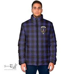 Scottish Dunlop Clan Crest Tartan Padded Jacket with Family Crest - Tartan Plaid Jacket ScotsTee Shop - Tartan Plaid - scotstee.com