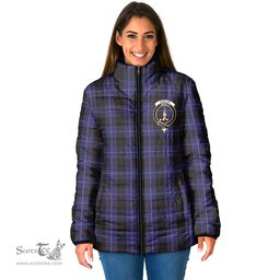 Scottish Dunlop Clan Crest Tartan Padded Jacket with Family Crest - Tartan Plaid Jacket ScotsTee Shop - Tartan Plaid - scotstee.com