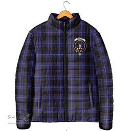 Scottish Dunlop Clan Crest Tartan Padded Jacket with Family Crest - Tartan Plaid Jacket ScotsTee Shop - Tartan Plaid - scotstee.com