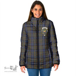 Scottish Douglas Brown Clan Crest Tartan Padded Jacket with Family Crest - Tartan Plaid Jacket ScotsTee Shop - Tartan Plaid - scotstee.com