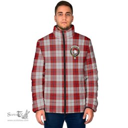 Scottish Cunningham Dress Clan Crest Tartan Padded Jacket with Family Crest - Tartan Plaid Jacket ScotsTee Shop - Tartan Plaid - scotstee.com