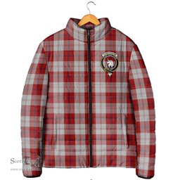 Scottish Cunningham Dress Clan Crest Tartan Padded Jacket with Family Crest - Tartan Plaid Jacket ScotsTee Shop - Tartan Plaid - scotstee.com