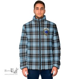 Scottish Clark (Lion) Ancient Clan Crest Tartan Padded Jacket with Family Crest - Tartan Plaid Jacket ScotsTee Shop - Tartan Plaid - scotstee.com