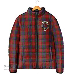 Scottish Fraser Clan Crest Tartan Padded Jacket with Family Crest - Tartan Plaid Jacket ScotsTee Shop - Tartan Plaid - scotstee.com