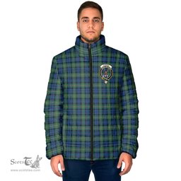 Scottish Forbes Ancient Clan Crest Tartan Padded Jacket with Family Crest - Tartan Plaid Jacket ScotsTee Shop - Tartan Plaid - scotstee.com