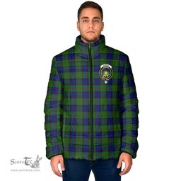 Scottish Dundas Modern Clan Crest Tartan Padded Jacket with Family Crest - Tartan Plaid Jacket ScotsTee Shop - Tartan Plaid - scotstee.com