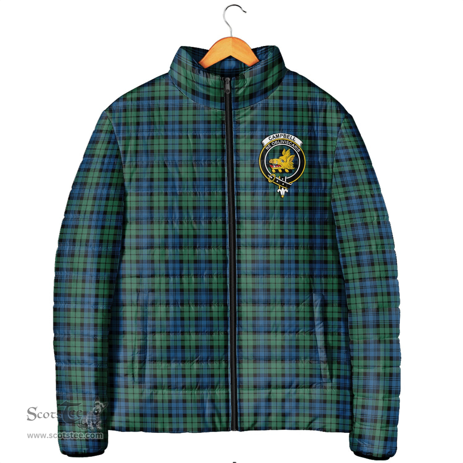 Scottish Campbell Ancient 02 Clan Crest Tartan Padded Jacket with Family Crest - Tartan Plaid Jacket ScotsTee Shop - Tartan Plaid - scotstee.com