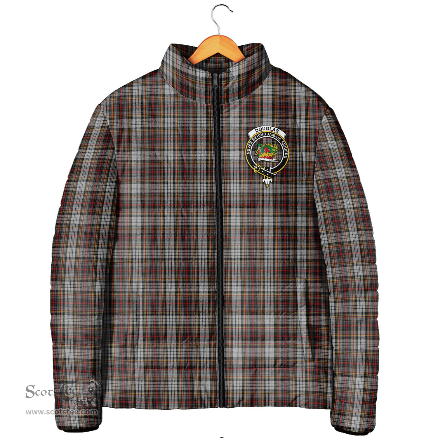 Scottish Douglas Ancient Dress Clan Crest Tartan Padded Jacket with Family Crest - Tartan Plaid Jacket ScotsTee Shop - Tartan Plaid - scotstee.com