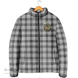 Scottish Douglas Grey Modern Clan Crest Tartan Padded Jacket with Family Crest - Tartan Plaid Jacket ScotsTee Shop - Tartan Plaid - scotstee.com