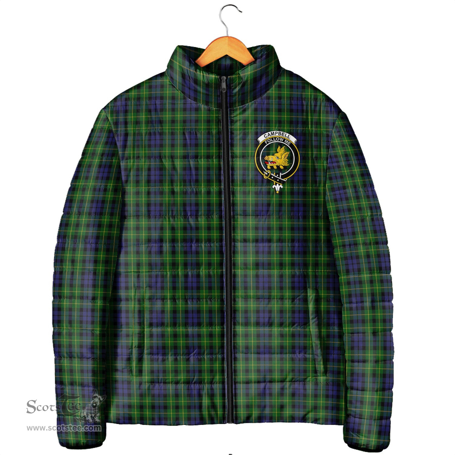 Scottish Campbell of Breadalbane Clan Crest Tartan Padded Jacket with Family Crest - Tartan Plaid Jacket ScotsTee Shop - Tartan Plaid - scotstee.com