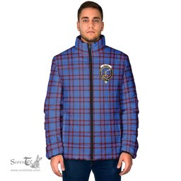 Scottish Elliot Modern Clan Crest Tartan Padded Jacket with Family Crest - Tartan Plaid Jacket ScotsTee Shop - Tartan Plaid - scotstee.com