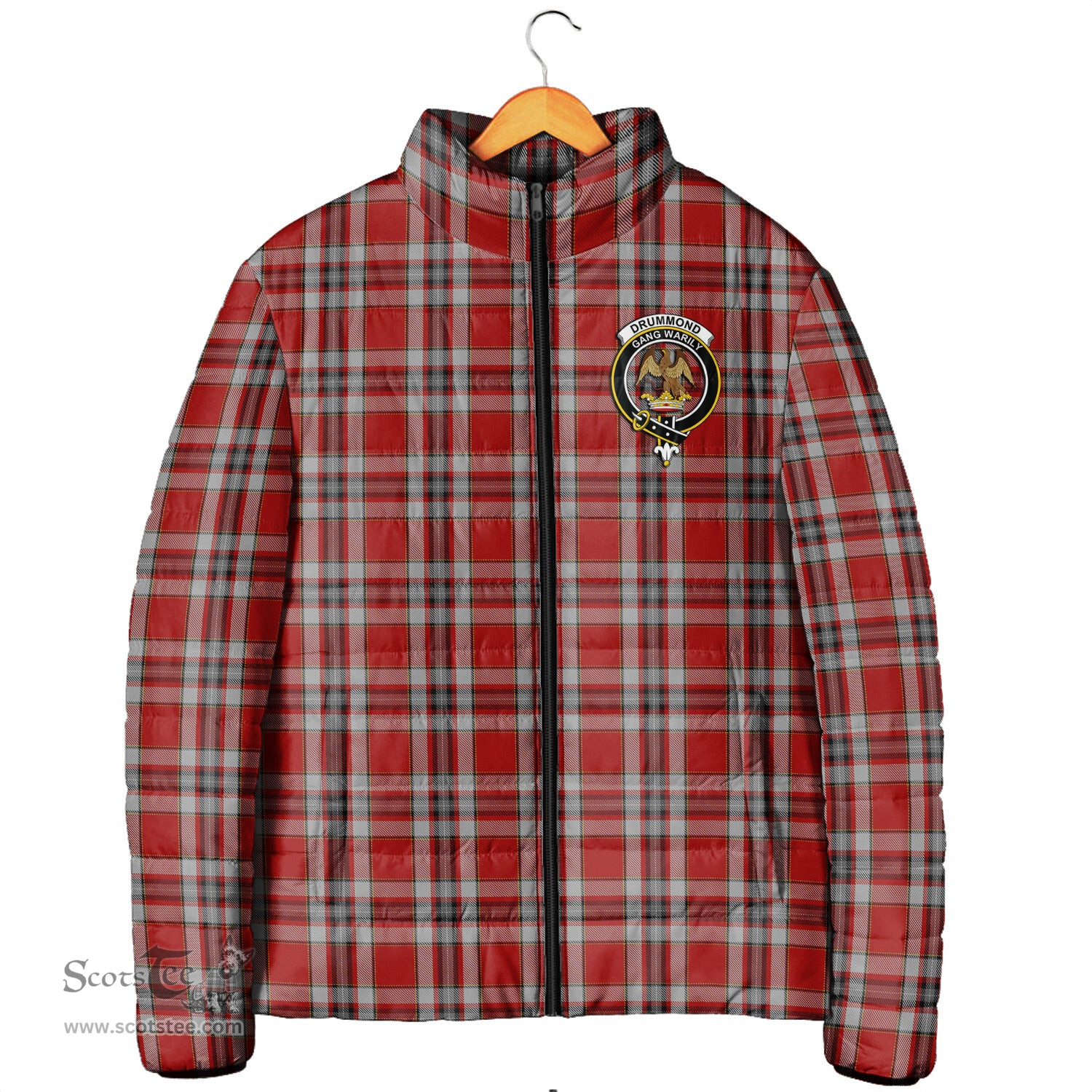Scottish Drummond of Perth Dress Clan Crest Tartan Padded Jacket with Family Crest - Tartan Plaid Jacket ScotsTee Shop - Tartan Plaid - scotstee.com