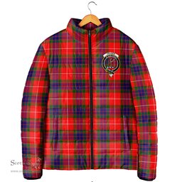 Scottish Fraser Modern Clan Crest Tartan Padded Jacket with Family Crest - Tartan Plaid Jacket ScotsTee Shop - Tartan Plaid - scotstee.com
