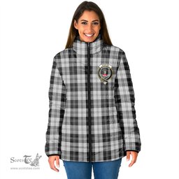 Scottish Erskine Black and White Clan Crest Tartan Padded Jacket with Family Crest - Tartan Plaid Jacket ScotsTee Shop - Tartan Plaid - scotstee.com