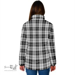 Scottish Erskine Black and White Clan Crest Tartan Padded Jacket with Family Crest - Tartan Plaid Jacket ScotsTee Shop - Tartan Plaid - scotstee.com