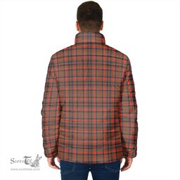 Scottish Cumming Hunting Weathered Clan Crest Tartan Padded Jacket with Family Crest - Tartan Plaid Jacket ScotsTee Shop - Tartan Plaid - scotstee.com