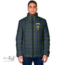 Scottish Dundas Clan Crest Tartan Padded Jacket with Family Crest - Tartan Plaid Jacket ScotsTee Shop - Tartan Plaid - scotstee.com