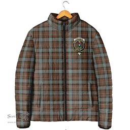 Scottish Ferguson Weathered Clan Crest Tartan Padded Jacket with Family Crest - Tartan Plaid Jacket ScotsTee Shop - Tartan Plaid - scotstee.com