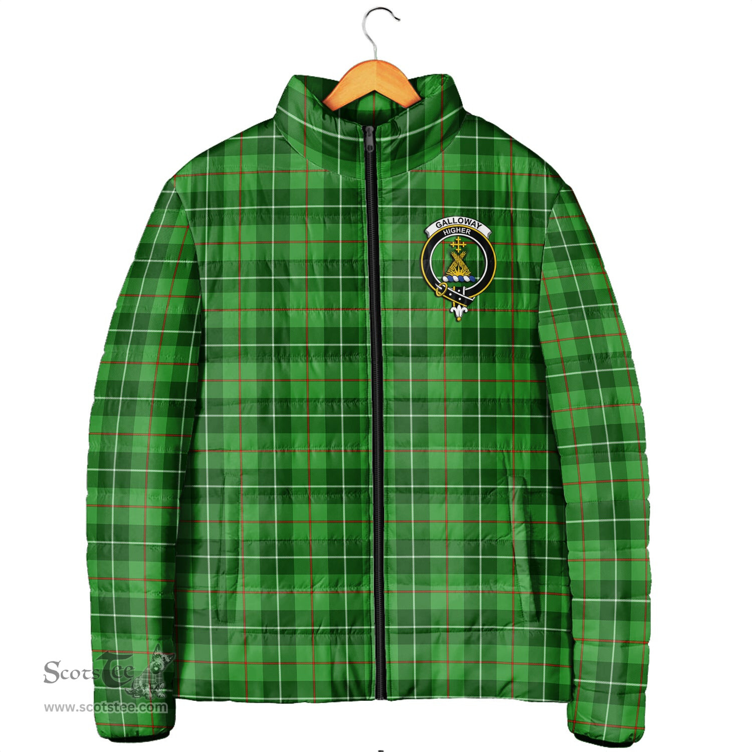 Scottish Galloway Clan Crest Tartan Padded Jacket with Family Crest - Tartan Plaid Jacket ScotsTee Shop - Tartan Plaid - scotstee.com