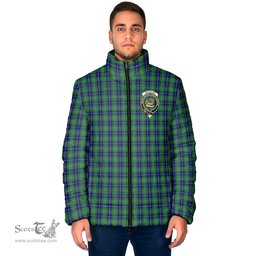 Scottish Douglas Clan Crest Tartan Padded Jacket with Family Crest - Tartan Plaid Jacket ScotsTee Shop - Tartan Plaid - scotstee.com