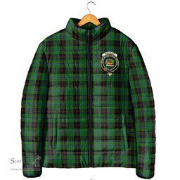 Scottish Douglas Black Clan Crest Tartan Padded Jacket with Family Crest - Tartan Plaid Jacket ScotsTee Shop - Tartan Plaid - scotstee.com