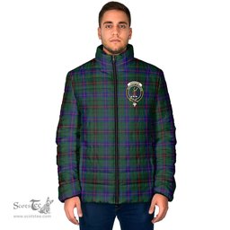 Scottish Davidson Modern Clan Crest Tartan Padded Jacket with Family Crest - Tartan Plaid Jacket ScotsTee Shop - Tartan Plaid - scotstee.com