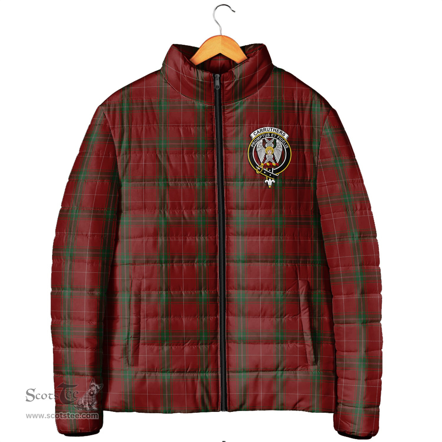 Scottish Carruthers Clan Crest Tartan Padded Jacket with Family Crest - Tartan Plaid Jacket ScotsTee Shop - Tartan Plaid - scotstee.com