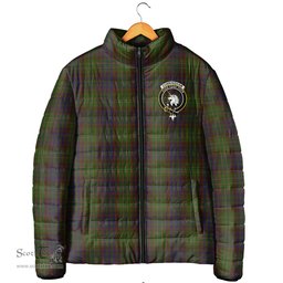 Scottish Cunningham Hunting Modern Clan Crest Tartan Padded Jacket with Family Crest - Tartan Plaid Jacket ScotsTee Shop - Tartan Plaid - scotstee.com