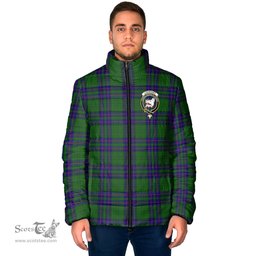 Scottish Lockhart Modern Clan Crest Tartan Padded Jacket with Family Crest - Tartan Plaid Jacket ScotsTee Shop - Tartan Plaid - scotstee.com