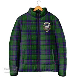 Scottish Lockhart Modern Clan Crest Tartan Padded Jacket with Family Crest - Tartan Plaid Jacket ScotsTee Shop - Tartan Plaid - scotstee.com