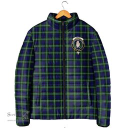 Scottish Lamont Modern Clan Crest Tartan Padded Jacket with Family Crest - Tartan Plaid Jacket ScotsTee Shop - Tartan Plaid - scotstee.com