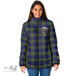Scottish Colquhoun Modern Clan Crest Tartan Padded Jacket with Family Crest - Tartan Plaid Jacket ScotsTee Shop - Tartan Plaid - scotstee.com