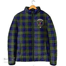 Scottish Colquhoun Modern Clan Crest Tartan Padded Jacket with Family Crest - Tartan Plaid Jacket ScotsTee Shop - Tartan Plaid - scotstee.com