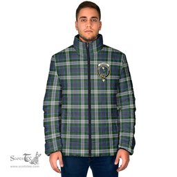 Scottish MacInnes Dress Clan Crest Tartan Padded Jacket with Family Crest - Tartan Plaid Jacket ScotsTee Shop - Tartan Plaid - scotstee.com